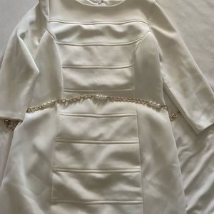 White dress mid length.